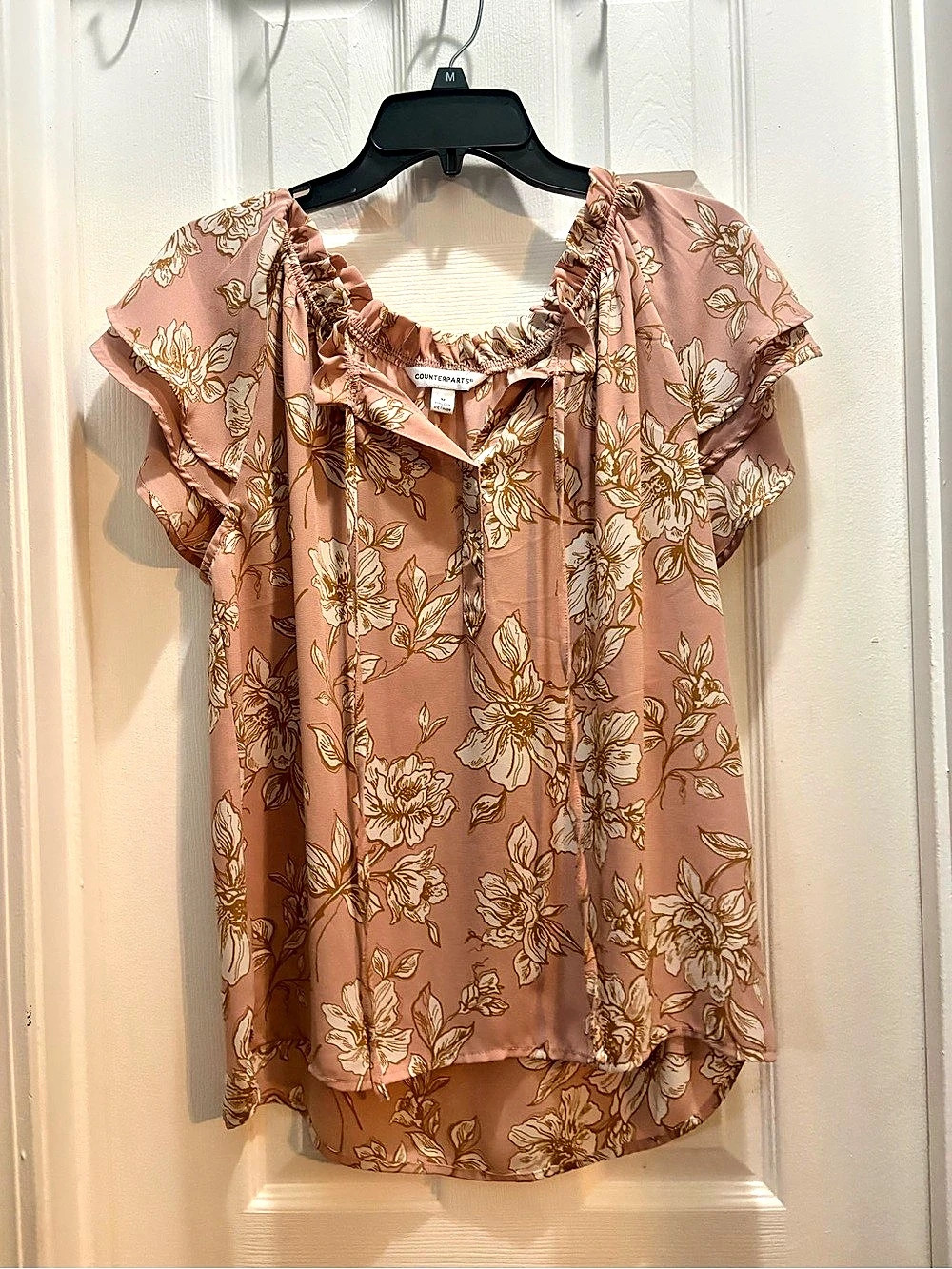 Counterparts Floral Blouse in Pink & White Like New
